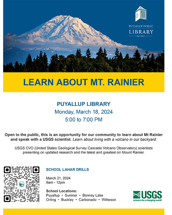 Lahar Mt. Rainier Info session flyer